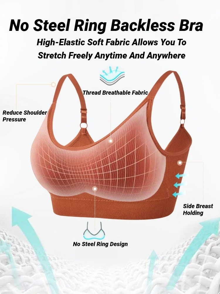 Sleep Bra Bralette - Bezszwowy biustonosz dla kobiet, pełna miseczka,